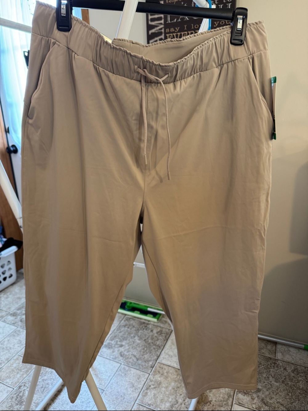 Women's Casual Drawstring Pants in Tan